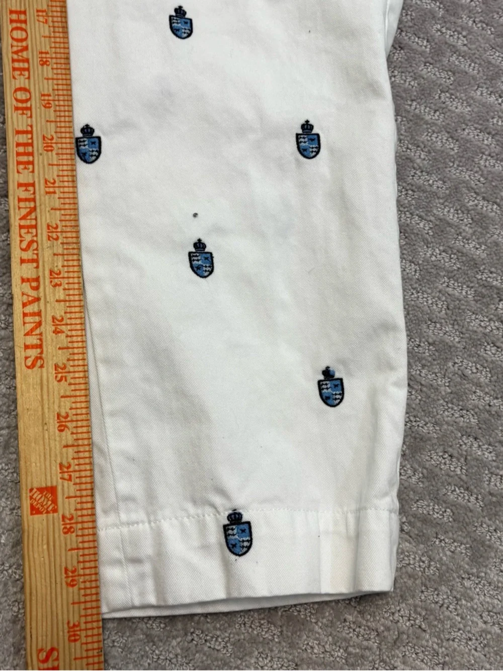 Polo Ralph‎ Lauren Straight Fit Chino Pants Embroidered Shields 32 X 30 White